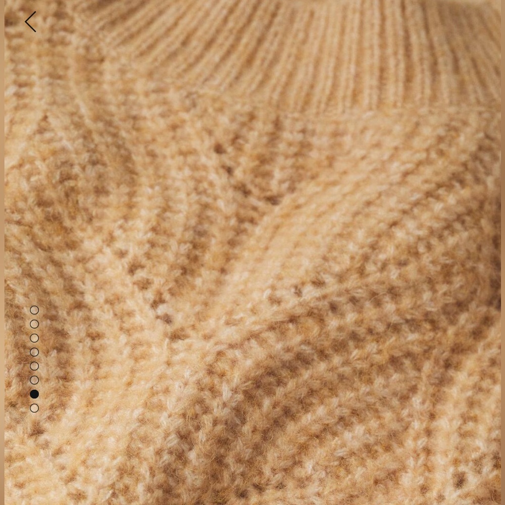 NWT Mango Contrasting Knit Sweater‎ Camel Large - Picture 11 of 13